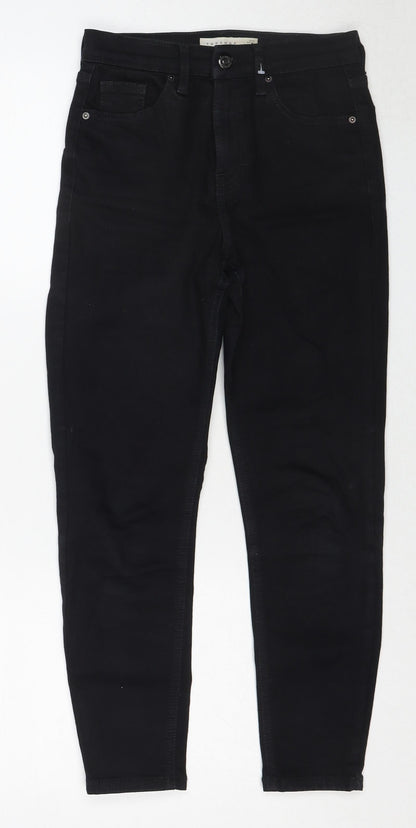 Topshop Womens Black Cotton Skinny Jeans Size 25 in L28 in Regular Zip