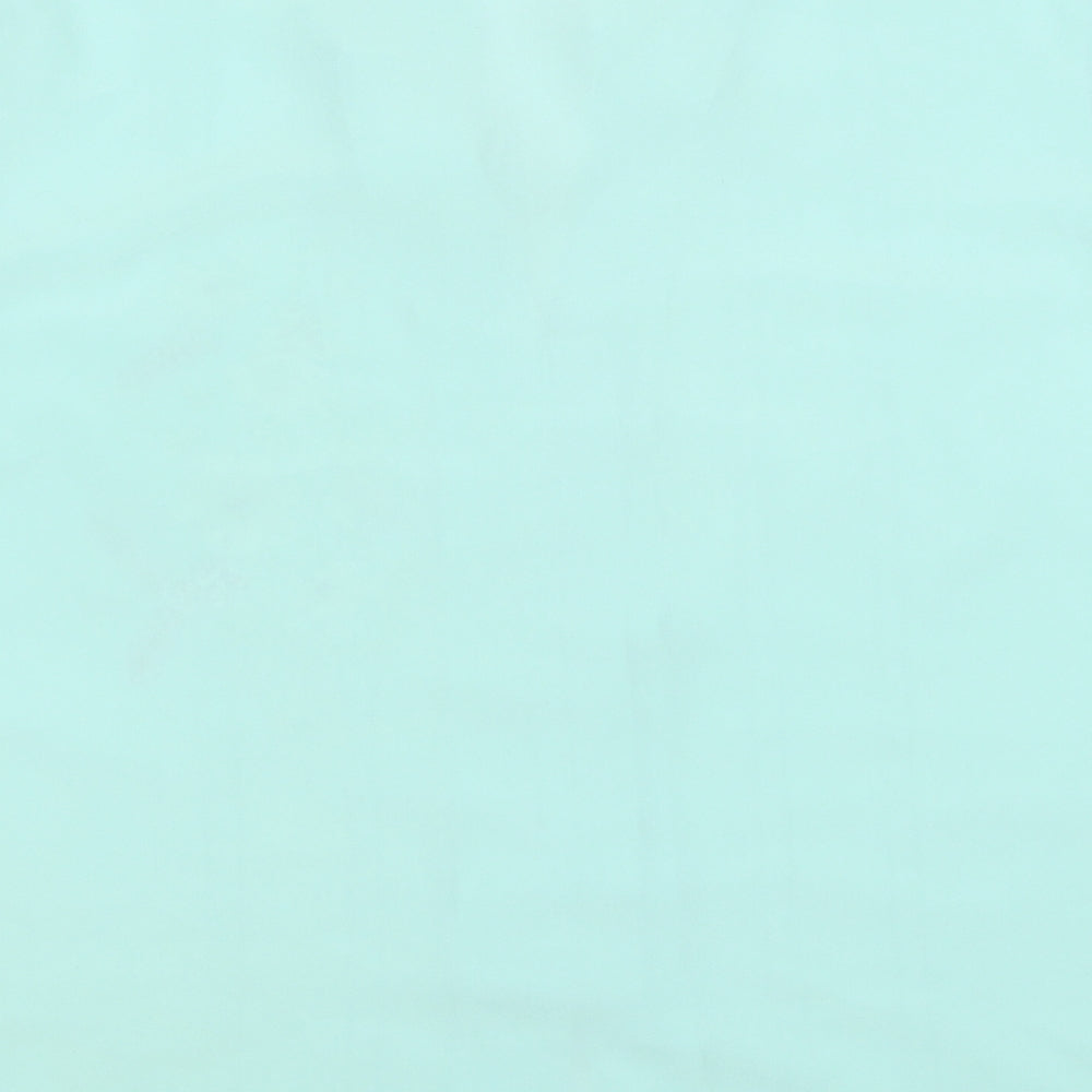 EWM Womens Blue Geometric Polyester Basic Button-Up Size 18 V-Neck