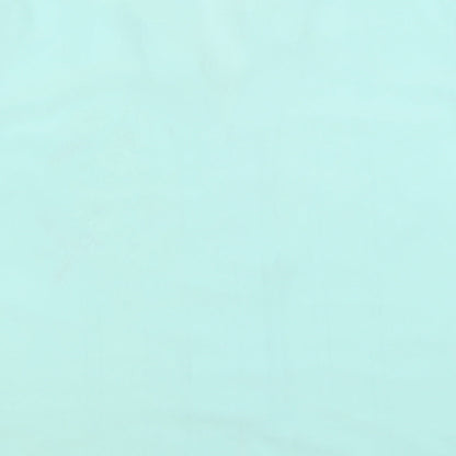 EWM Womens Blue Geometric Polyester Basic Button-Up Size 18 V-Neck