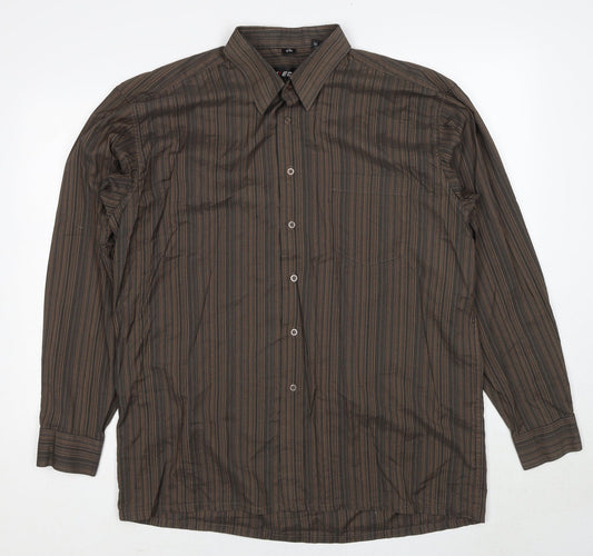 Mens UK Size L ECHOl Brown  Button-Up Long Sleeve Casual Shirt