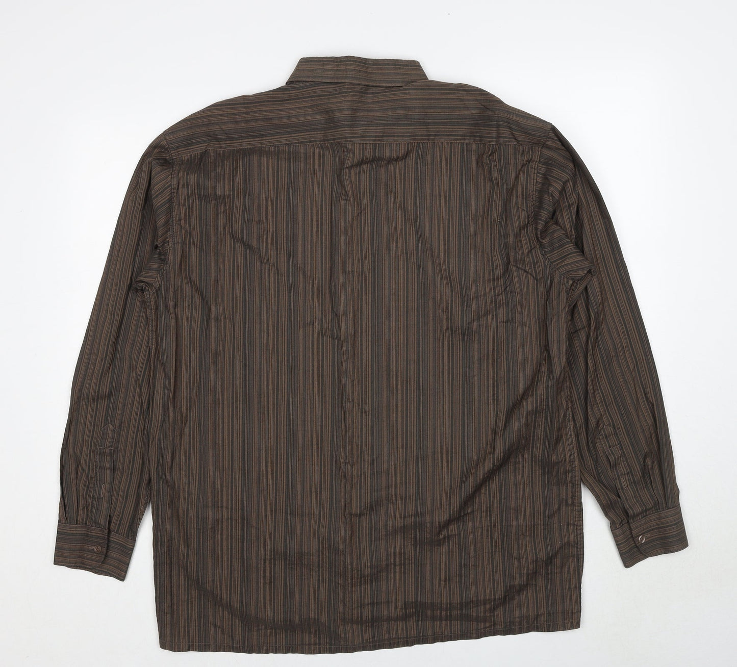 Mens UK Size L ECHOl Brown  Button-Up Long Sleeve Casual Shirt