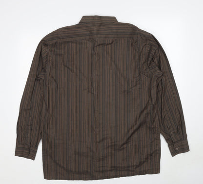 Mens UK Size L ECHOl Brown  Button-Up Long Sleeve Casual Shirt