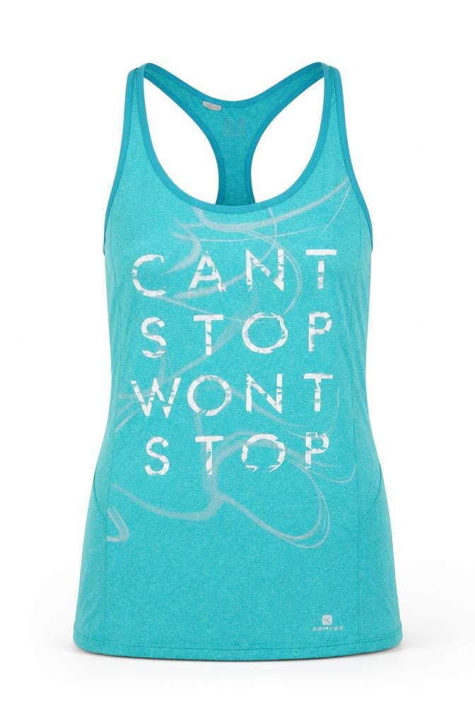 DECATHLON Womens Blue Polyester Camisole Tank Size 8 Round Neck Pullover - Cant stop wont stop
