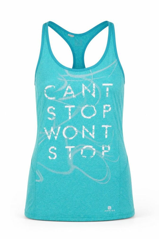 DECATHLON Womens Blue Polyester Camisole Tank Size 8 Round Neck Pullover - Cant stop wont stop