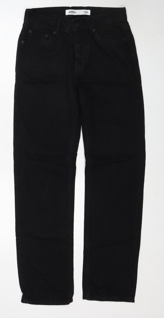 Burton Mens Black Cotton Straight Jeans Size 28 in Regular Zip