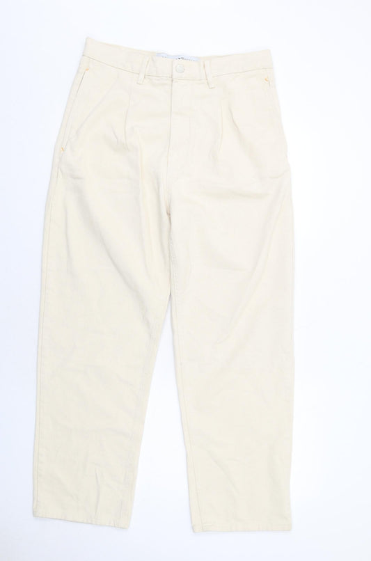 Mens UK Size M Pull&Bear Regular Fit Straight Beige Jeans