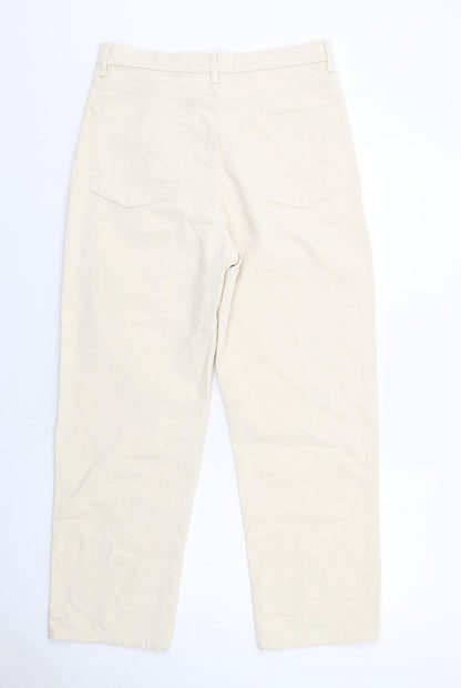 Mens UK Size M Pull&Bear Regular Fit Straight Beige Jeans