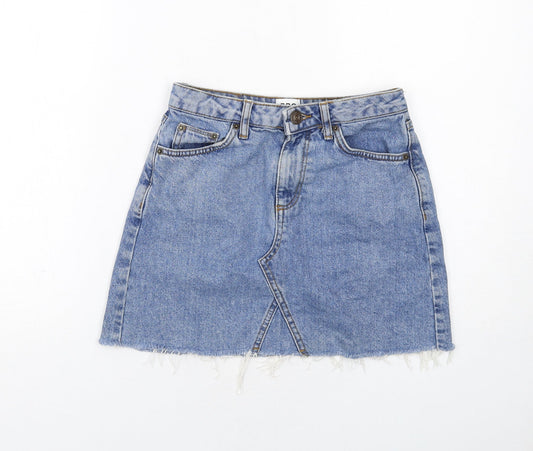 BDG Womens Blue Cotton A-Line Skirt Size XS Zip