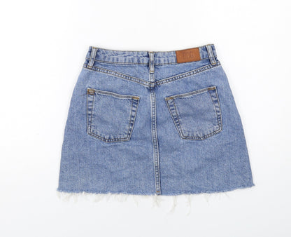 BDG Womens Blue Cotton A-Line Skirt Size XS Zip