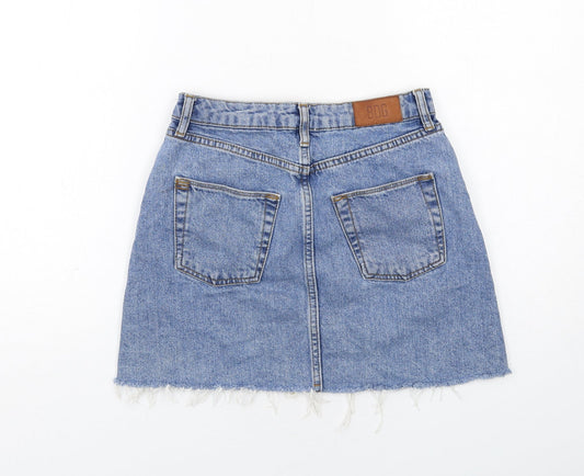 BDG Womens Blue Cotton A-Line Skirt Size XS Zip
