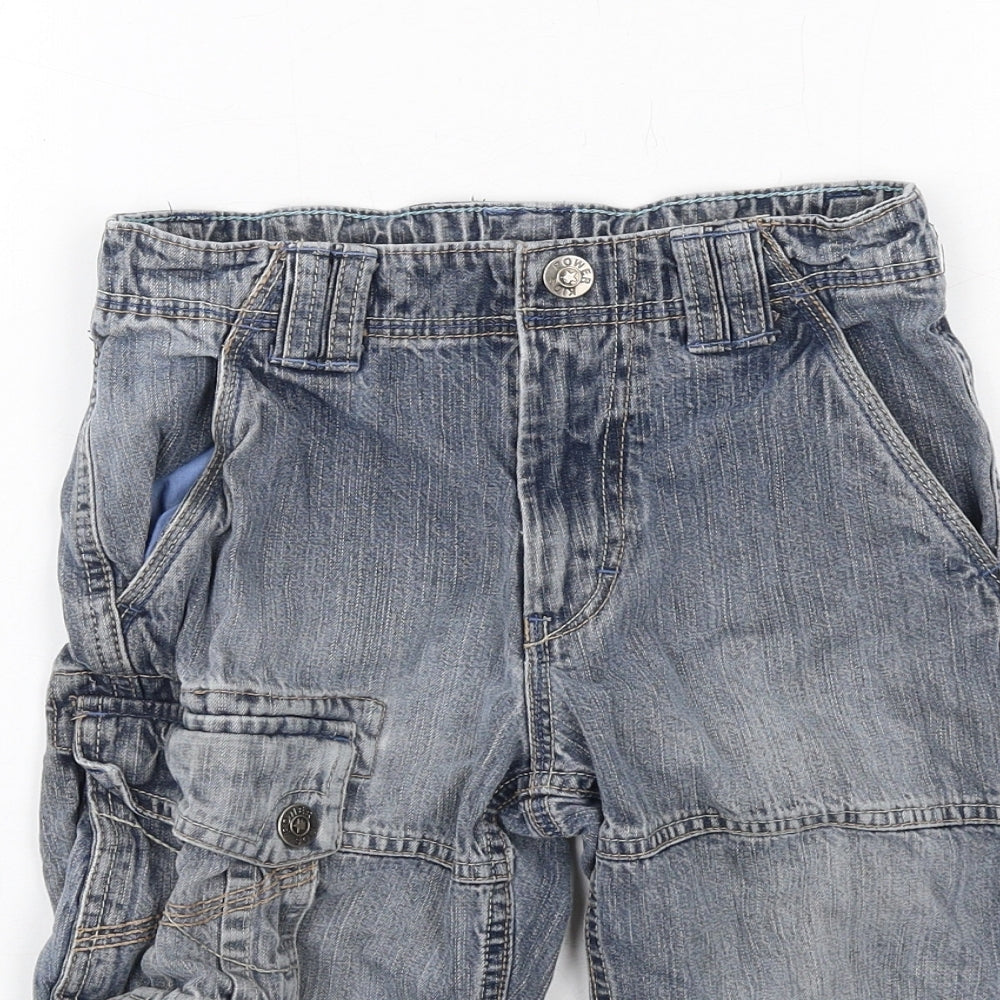 Power Kids Boys Blue Cotton Straight Jeans Size 6-7 Years Regular Zip