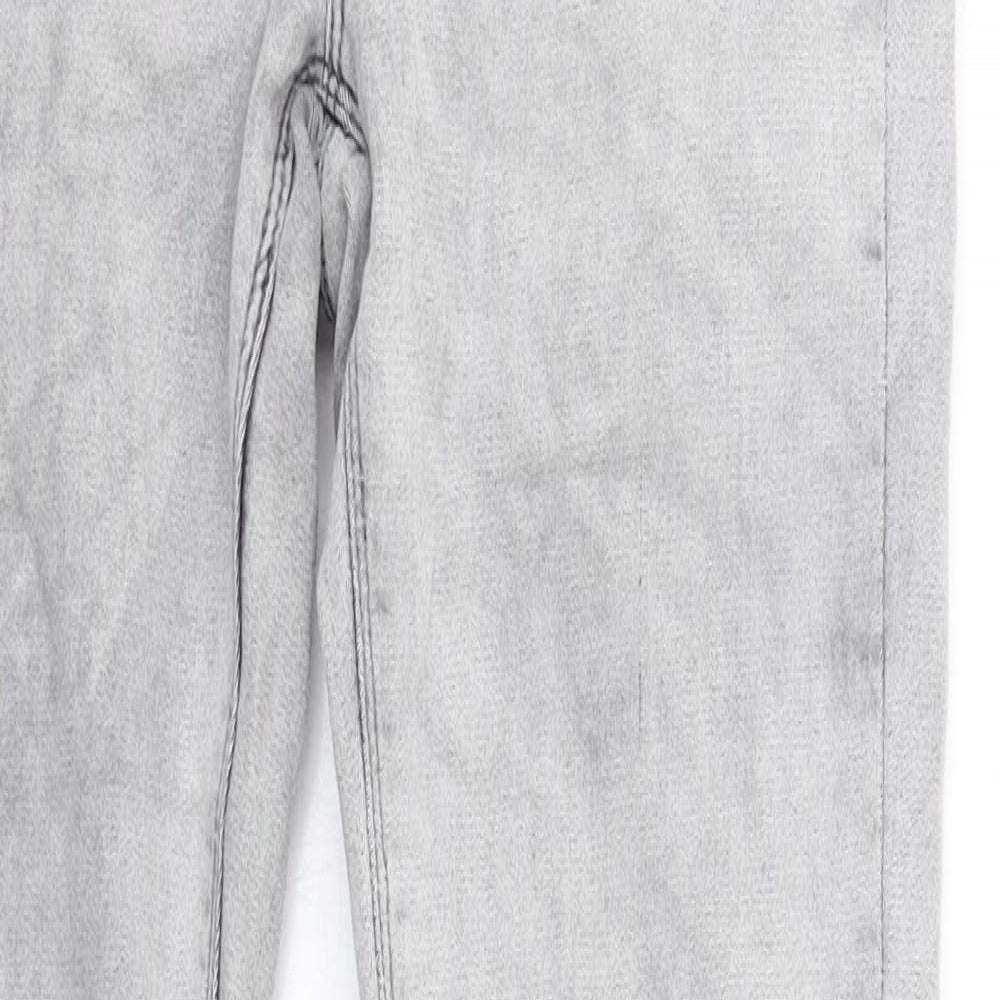 ASOS Womens Grey Cotton Skinny Jeans Size 12 Regular Zip