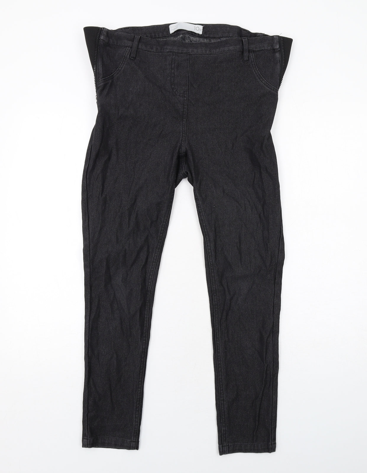 NEXT Womens Black Cotton Straight Jeans Size 10 Regular