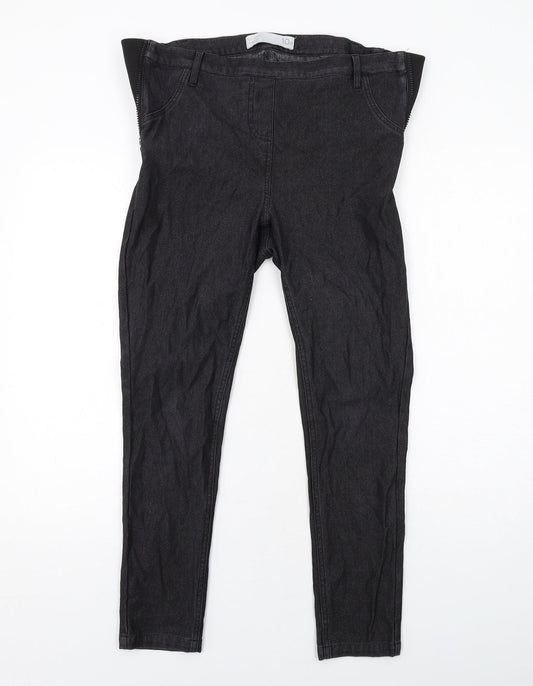 NEXT Womens Black Cotton Straight Jeans Size 10 Regular