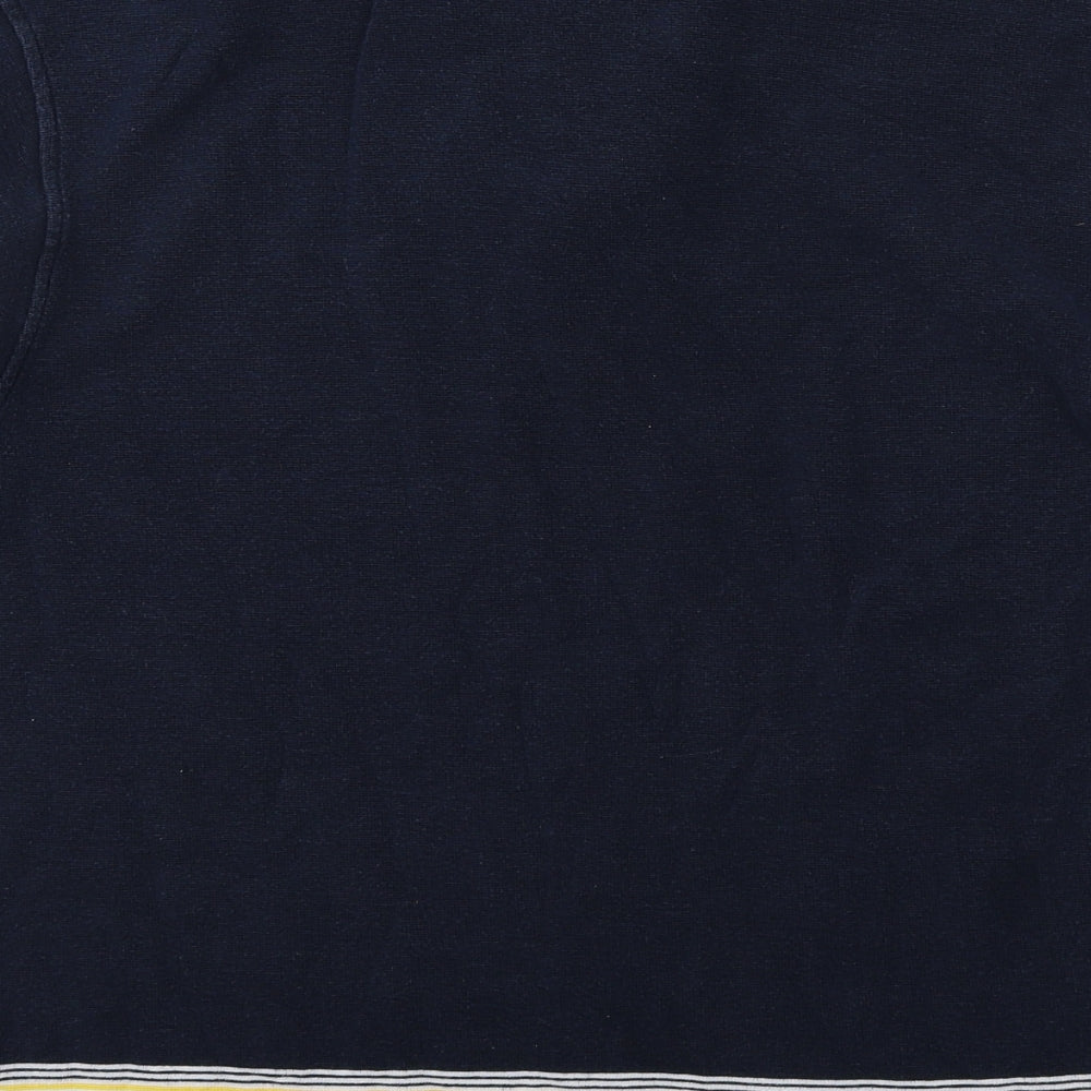 Rockport Mens Blue Cotton Polo Size L Collared Button