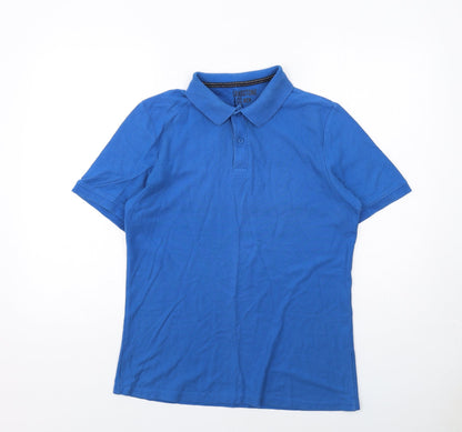 Sandstone & Co Mens Blue Cotton Polo Size S Collared Button