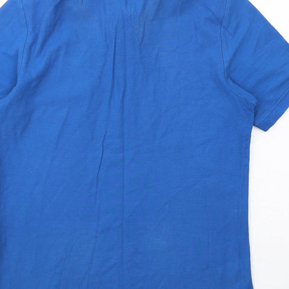 Sandstone & Co Mens Blue Cotton Polo Size S Collared Button