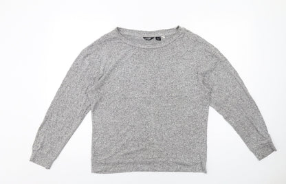 Golddigga Womens Grey Viscose Basic T-Shirt Size 12 Round Neck