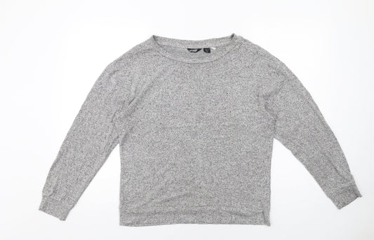 Golddigga Womens Grey Viscose Basic T-Shirt Size 12 Round Neck