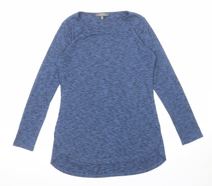 Lisa Rinna Womens Blue Polyester Basic T-Shirt Size XS Boat Neck - Marled