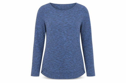 Lisa Rinna Womens Blue Polyester Basic T-Shirt Size XS Boat Neck - Marled