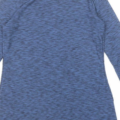 Lisa Rinna Womens Blue Polyester Basic T-Shirt Size XS Boat Neck - Marled