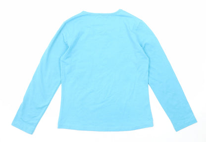Naf Girls Girls Blue Polyester Basic T-Shirt Size 10 Years Round Neck Pullover - Sparkle