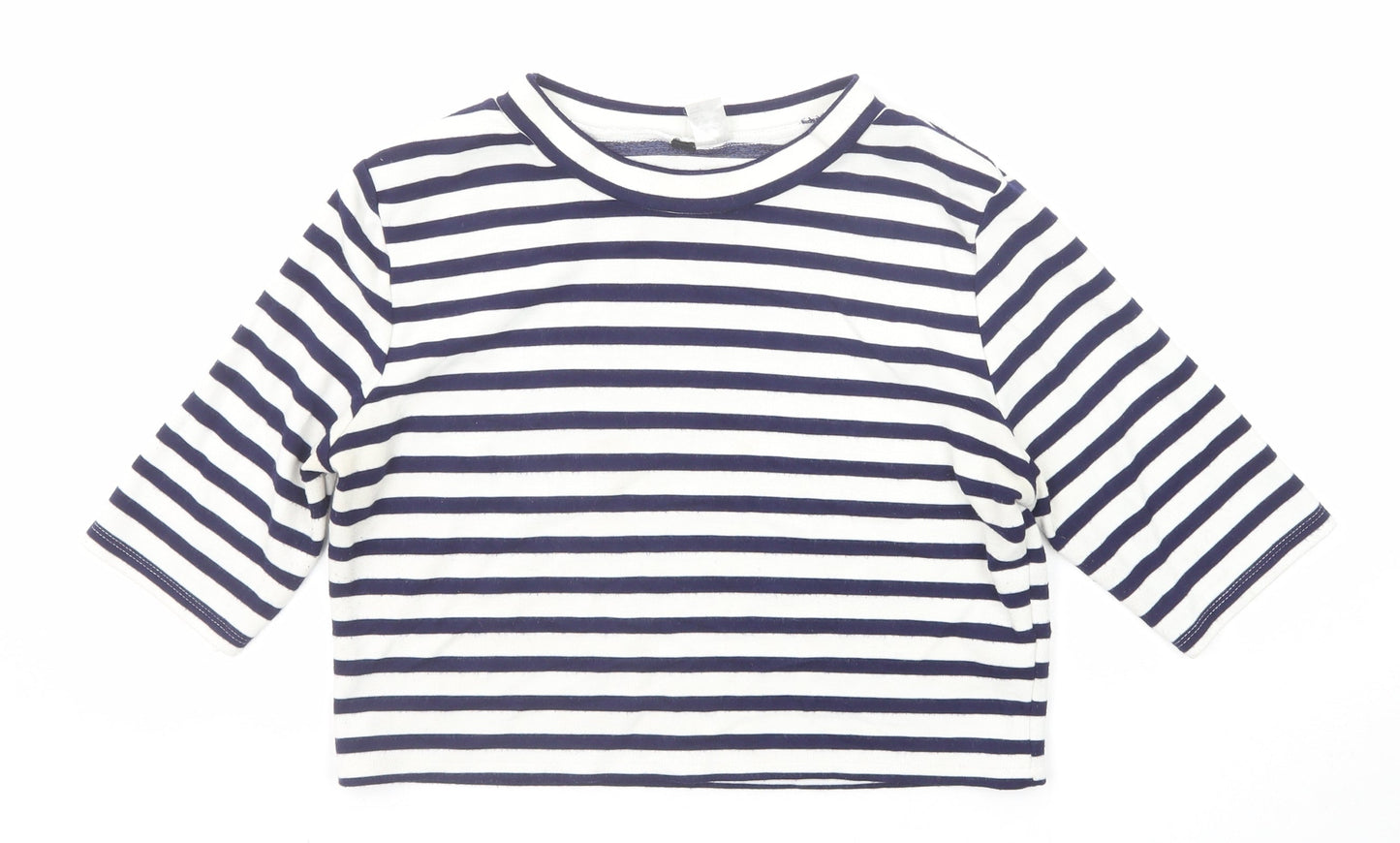 Womens UK Size M H&M Blue Cropped T-Shirt