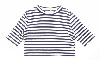 Womens UK Size M H&M Blue Cropped T-Shirt