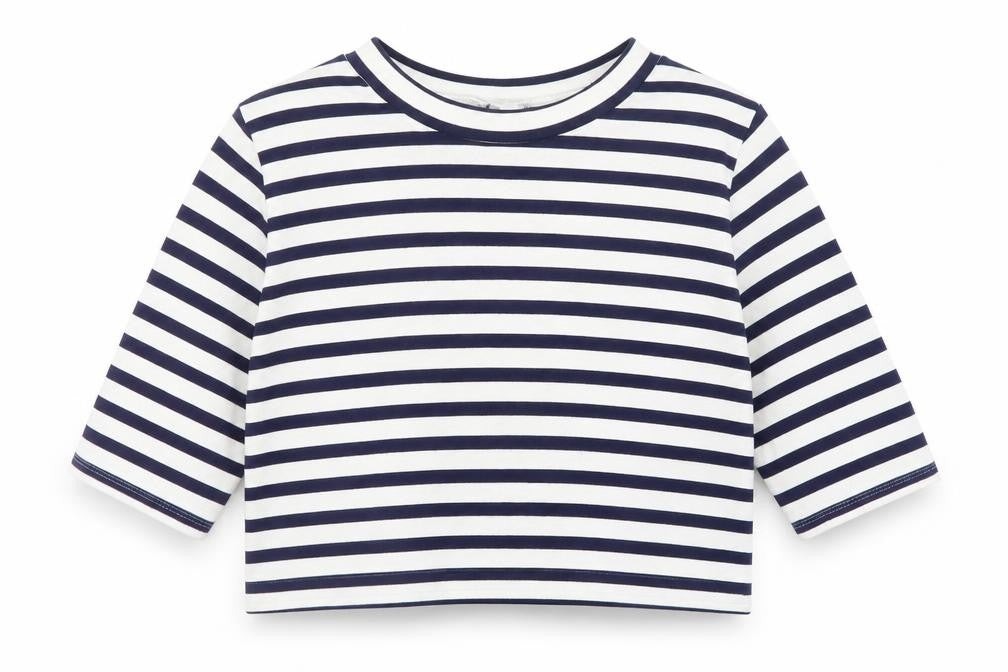 Womens UK Size M H&M Blue Cropped T-Shirt