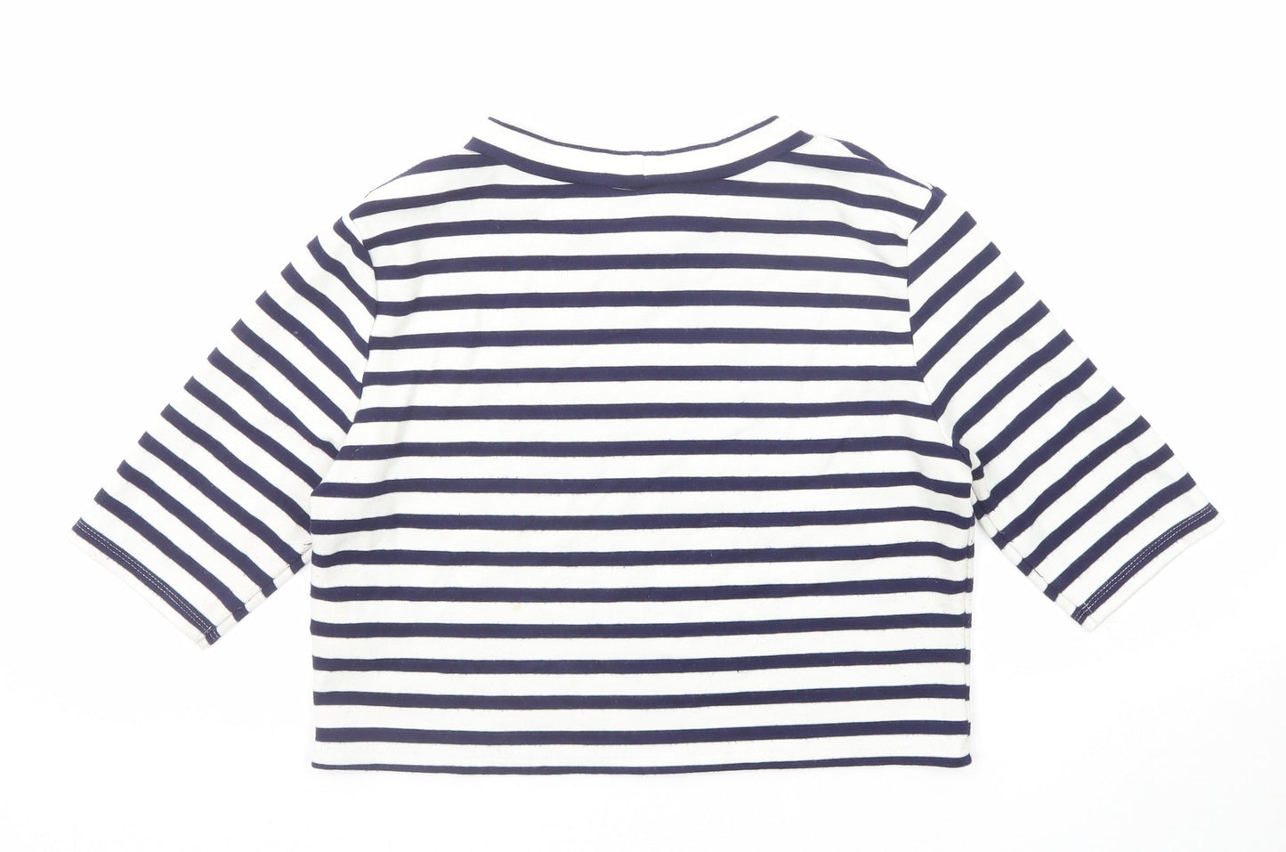 Womens UK Size M H&M Blue Cropped T-Shirt