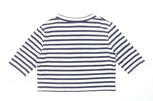 Womens UK Size M H&M Blue Cropped T-Shirt