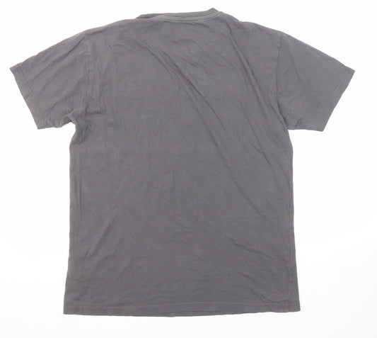Jameson Carter Mens Grey Cotton T-Shirt Size S Round Neck