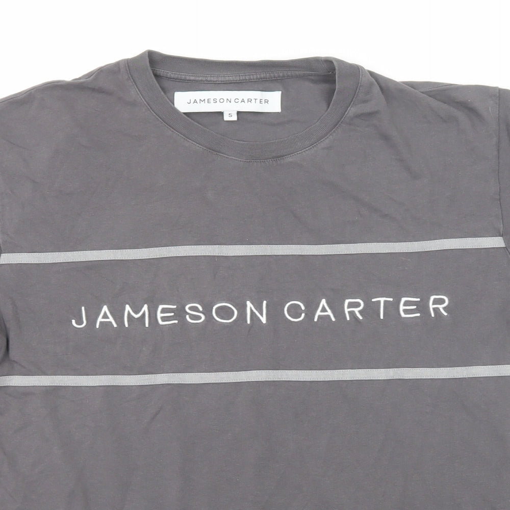 Jameson Carter Mens Grey Cotton T-Shirt Size S Round Neck