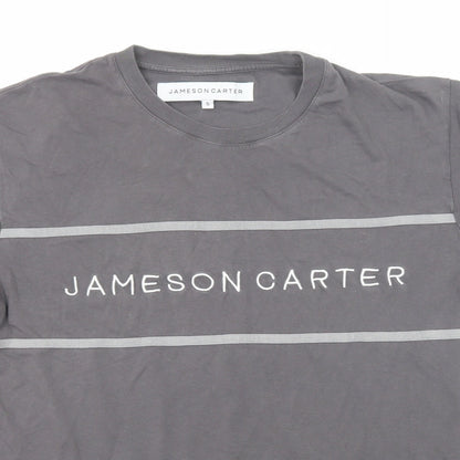 Jameson Carter Mens Grey Cotton T-Shirt Size S Round Neck