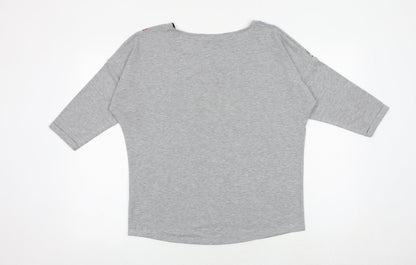 Womens UK Size 10 M&Co Grey Basic Blouse