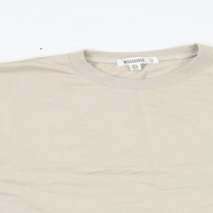 Missguided Womens Beige Polyester Pullover Sweatshirt Size 8 Pullover