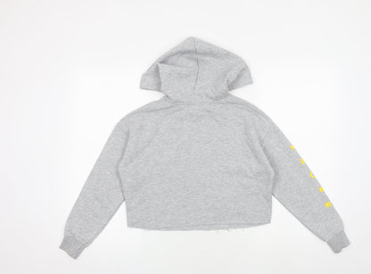 New Look Girls Grey Cotton Pullover Hoodie Size 10-11 Years Pullover - Bronx