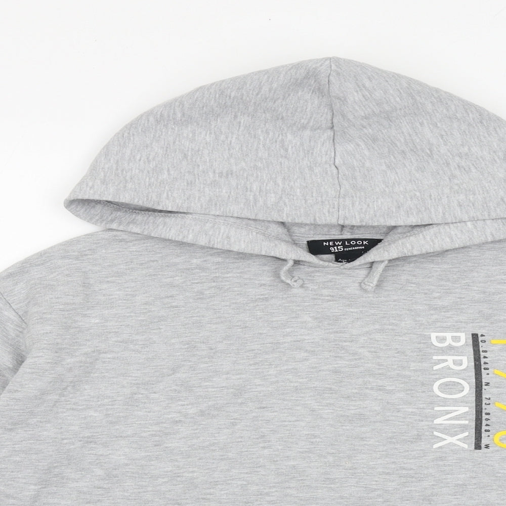 New Look Girls Grey Cotton Pullover Hoodie Size 10-11 Years Pullover - Bronx