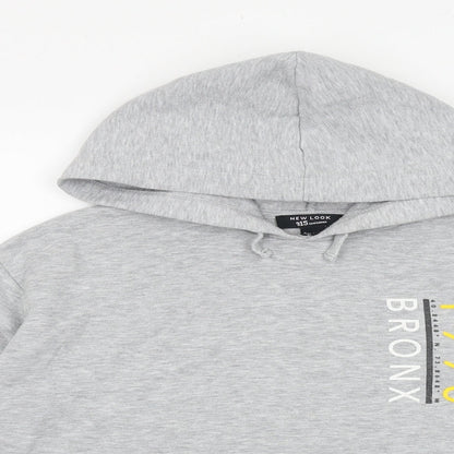 New Look Girls Grey Cotton Pullover Hoodie Size 10-11 Years Pullover - Bronx