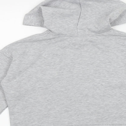 New Look Girls Grey Cotton Pullover Hoodie Size 10-11 Years Pullover - Bronx