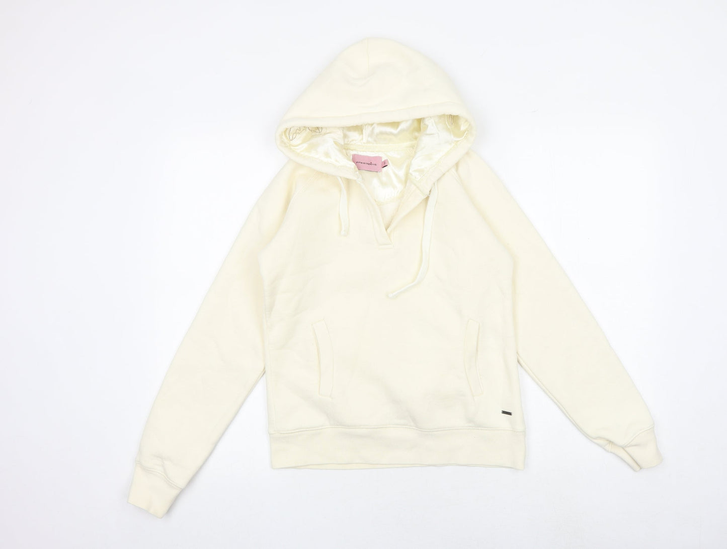 Free spirit Womens Ivory Cotton Pullover Hoodie Size 10 Pullover