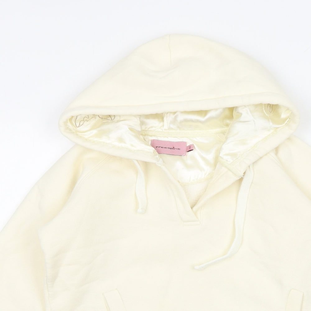 Free spirit Womens Ivory Cotton Pullover Hoodie Size 10 Pullover