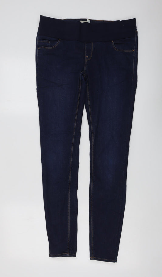 Topshop Womens Blue Cotton Skinny Jeans Size 10 L30 in Regular