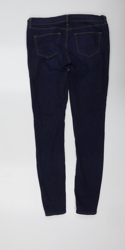 Topshop Womens Blue Cotton Skinny Jeans Size 10 L30 in Regular