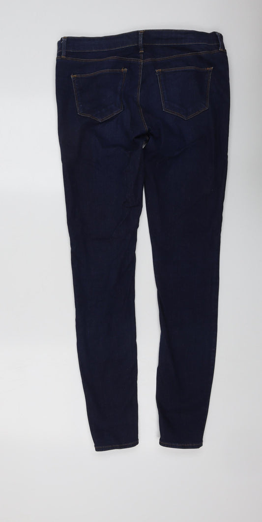 Topshop Womens Blue Cotton Skinny Jeans Size 10 L30 in Regular