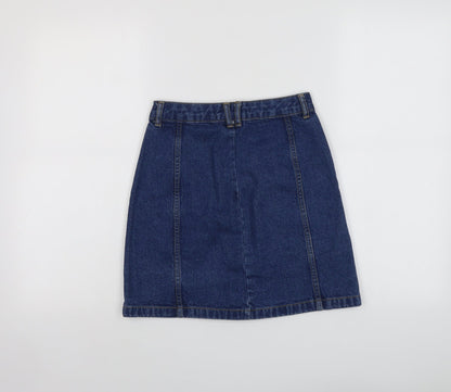 Womens UK Size 4 Stradivarius A-Line Denim Skirt