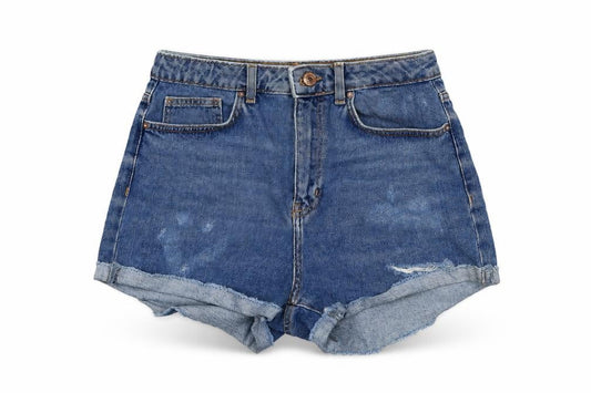 Womens UK Size 27 in FOREVER 21 Blue Cut-Off Shorts