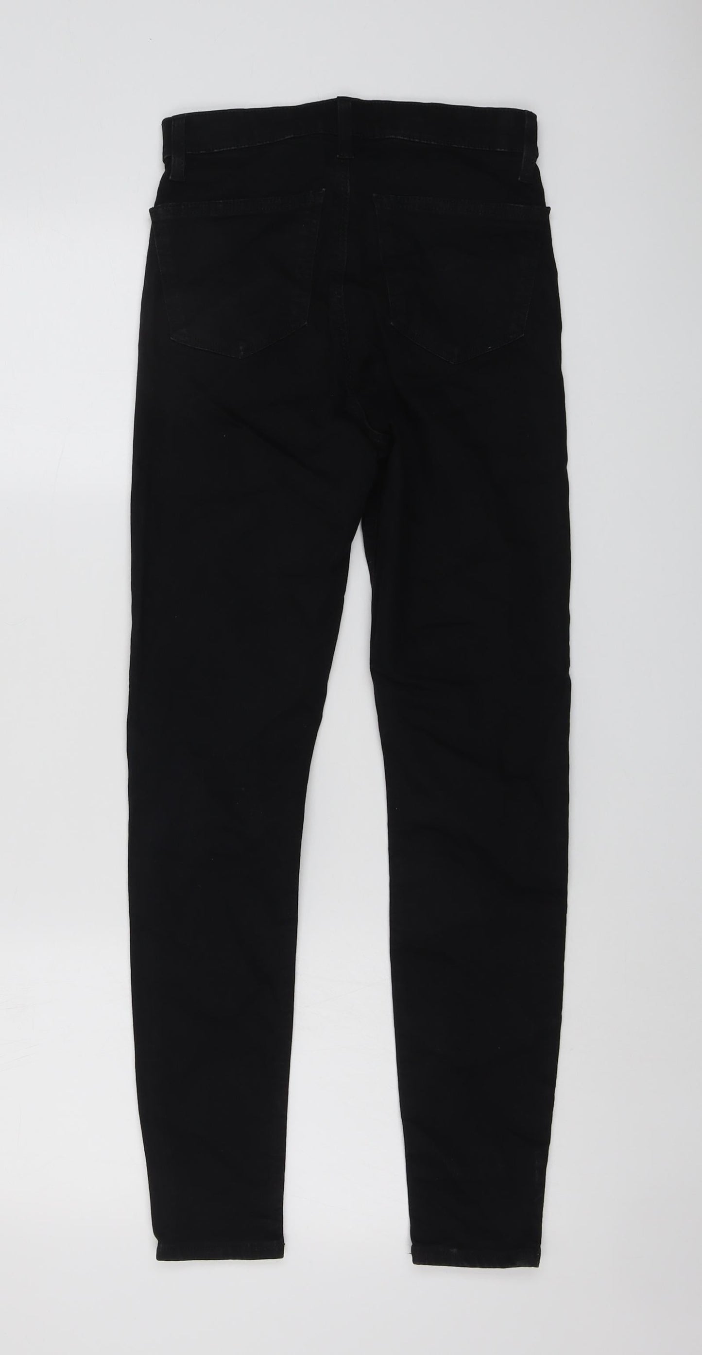 Topshop Womens Black Cotton Skinny Jeans Size 26 in L27 in Regular Button