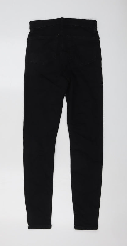 Topshop Womens Black Cotton Skinny Jeans Size 26 in L27 in Regular Button